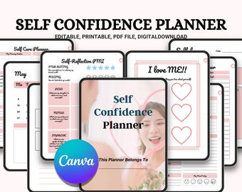 Self Confidence Planner – Self Esteem Workbook, Positive Mindset Journal (Digital Download)