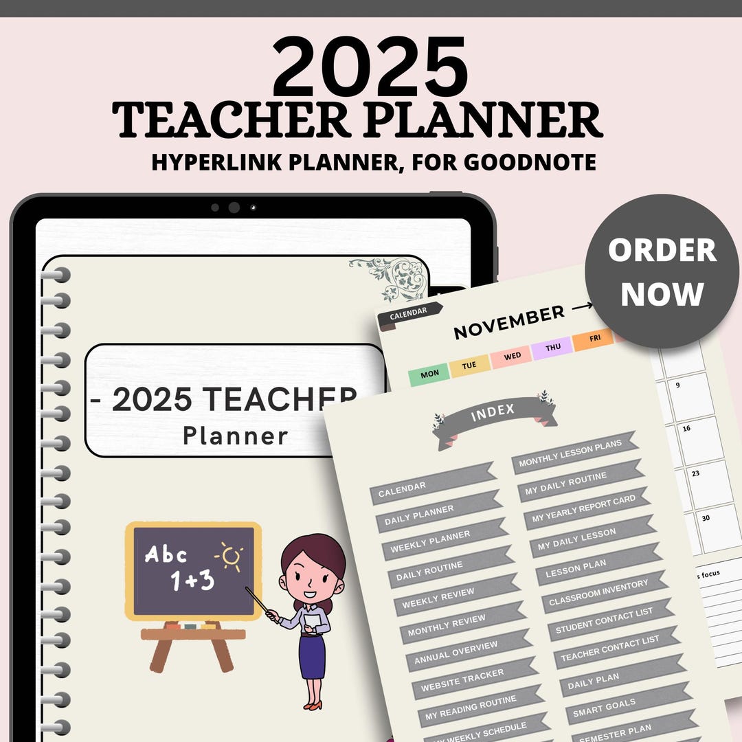 2024-2025 Dated Digital Teacher Planner, Goodnotes Planner, Hyperlinked ...