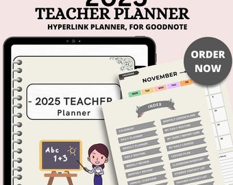 Dated Digital Teacher Planner for iPad - Hyperlinked Goodnotes Lesson Planner & Classroom Organizer