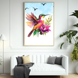 Elegant Flying Bird Wall Art | Nature-Inspired Decor | Serene Home Accent | Vintage Style Flying Bird Wall Art | Charming Nature Art Print