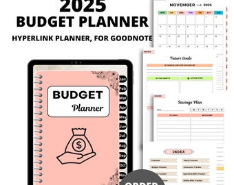 Digital Budget Planner Canva Template, Monthly Finance Tracker (Printable PDF)