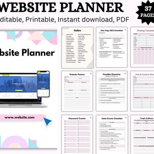 Digital Website Planner | Online Business Website Guide | Small Business Tools | Website Launch Plan | Digital Branding Planner