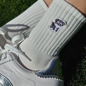 Cute Embroidered Dog Socks - Unisex Cotton Crew Socks