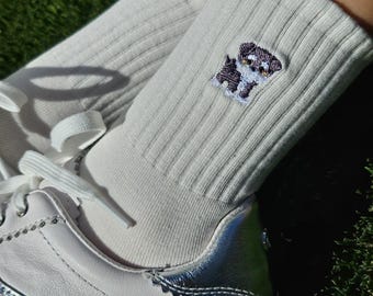 Süße gestickte Hundesocken - Unisex Baumwollsocken