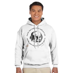 Memento Mori Skull Hoodie | Catholic Gothic Christian Apparel image 3
