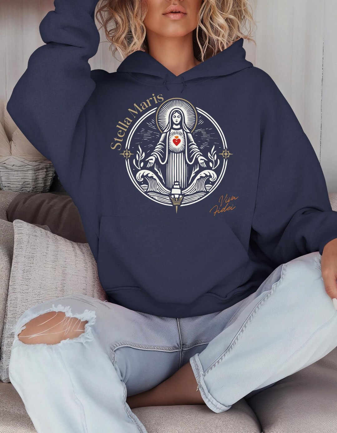 Stella Maris Hoodie: Catholic Mary, Star of the Sea, Unisex Pullover - Etsy