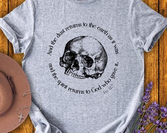 Memento Mori Schädel-T-Shirt: Katholisches christliches gotisches Tee