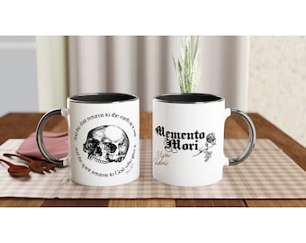 Memento Mori Skull Mug: Gothic Catholic Coffee Cup
