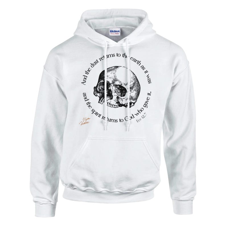 Memento Mori Skull Hoodie | Catholic Gothic Christian Apparel image 7