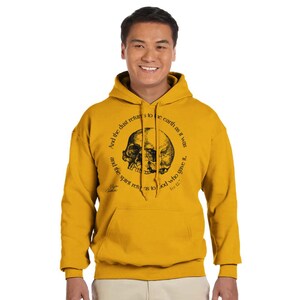 Memento Mori Skull Hoodie | Catholic Gothic Christian Apparel image 4