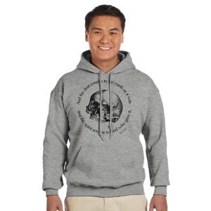 Memento Mori Skull Hoodie | Catholic Gothic Christian Apparel image 5