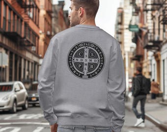St. Benedict Medal Sweatshirt: Roman Catholic Religious Gift