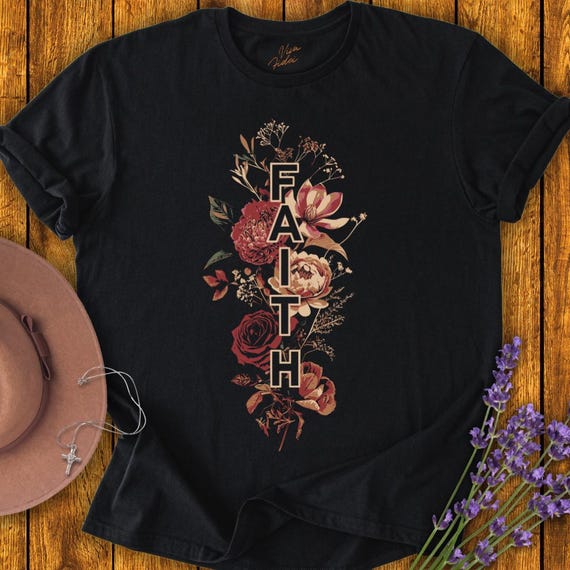Floral Faith T-Shirt: Christian Unisex Crewneck
