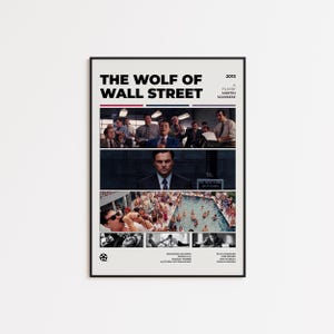 The Wolf of Wall Street, Movie Poster, Minimalist Poster, Vintage Poster, Retro Poster, Printable Art, Digital Print, Wall Art, Home Decor