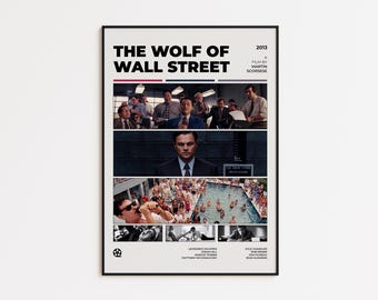 O Lobo de Wall Street, Pôster de Filme, Pôster Minimalista, Pôster Vintage, Pôster Retro, Arte Imprimível, Impressão Digital, Arte de Parede, Decoração de Casa
