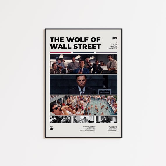 The Wolf of Wall Street, Movie Poster, Minimalist Poster, Vintage Poster, Retro Poster, Printable Art, Digital Print, Wall Art, Home Decor