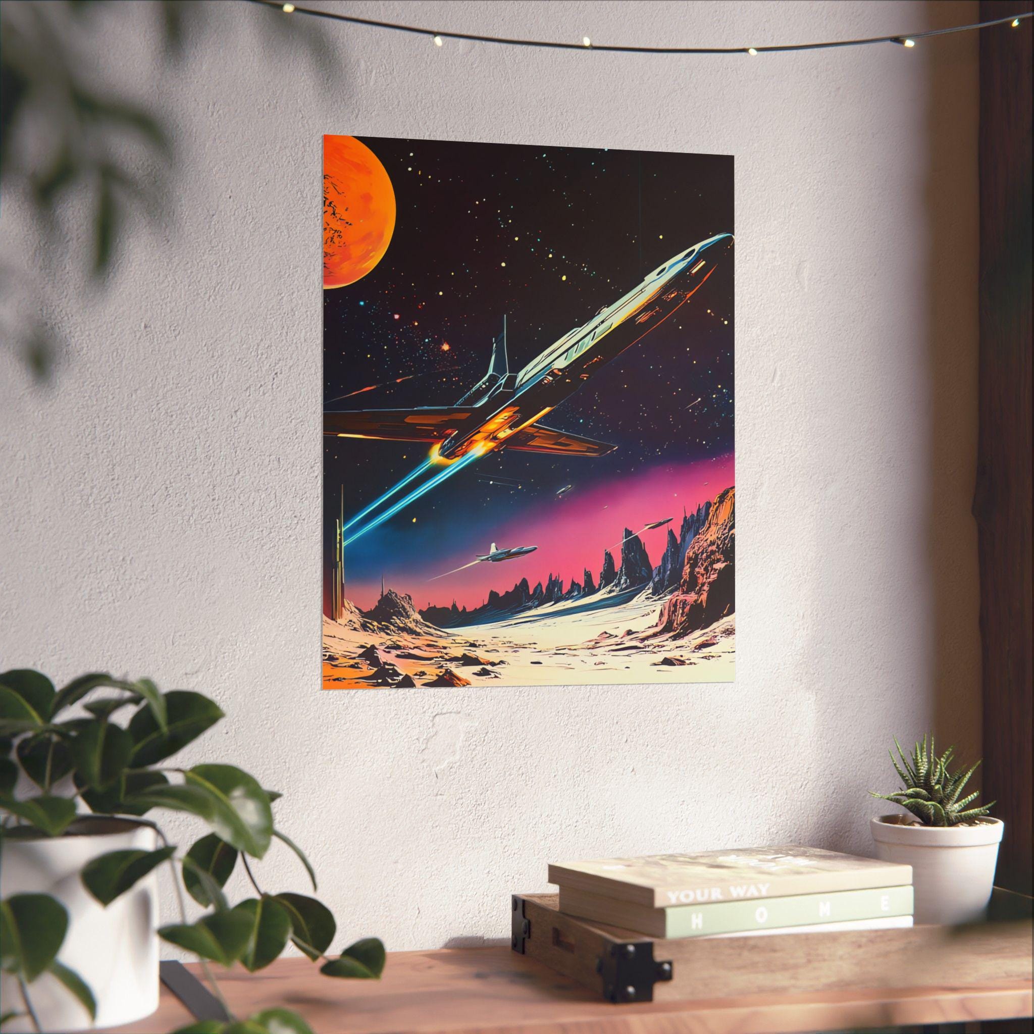 Retro-futuristic Space Poster | Vintage Sci-fi Art Print | 1970s ...