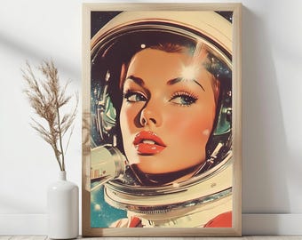 Retro Sci-Fi Astronaut Poster | 70s Album Cover Art Print