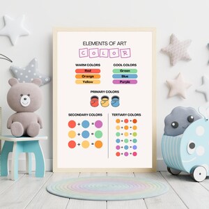 Gerahmtes Babyzimmer Wandbild mit Den Farben, gerahmtes Babyzimmer Wandbild, Kinderzimmer Farben Druck, Wandkunst für Babys, Druck in verschiedenen Farben