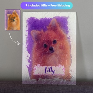 Funny Dog Stained Portrait Custom Artwork | Stained Portraits Of Dogs With Humor | Unique Stained Funny Dog Portrait Gift For Pet Lovers