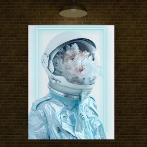 Insegna al neon personalizzata con astronauta, astronauta al neon, astronauta nello spazio, stampa astronauta, insegna al neon personalizzata, insegna al neon a LED