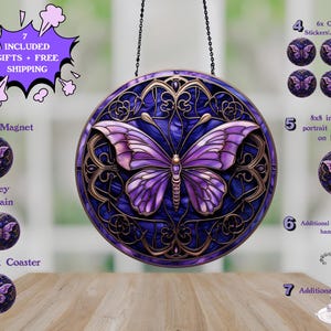 Suncatcher Butterfly Panel Flowers Dream Sun Catcher, Butterfly Window Hangings, Butterfly Wall Art Home Decor, Butterfly Lover Gift
