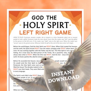 God the Holy Spirit Left Right Game | Story Printable for Church Kids Teens Adults, Ministry Bible Sunday School Group Learning Activity
