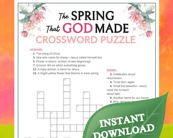 Der Frühling, den Gott machte Kreuzworträtsel | Druckbare für Kirche Kinder Teenager Erwachsene, Sonntag Schule Dienst Familiengruppe Aktivität