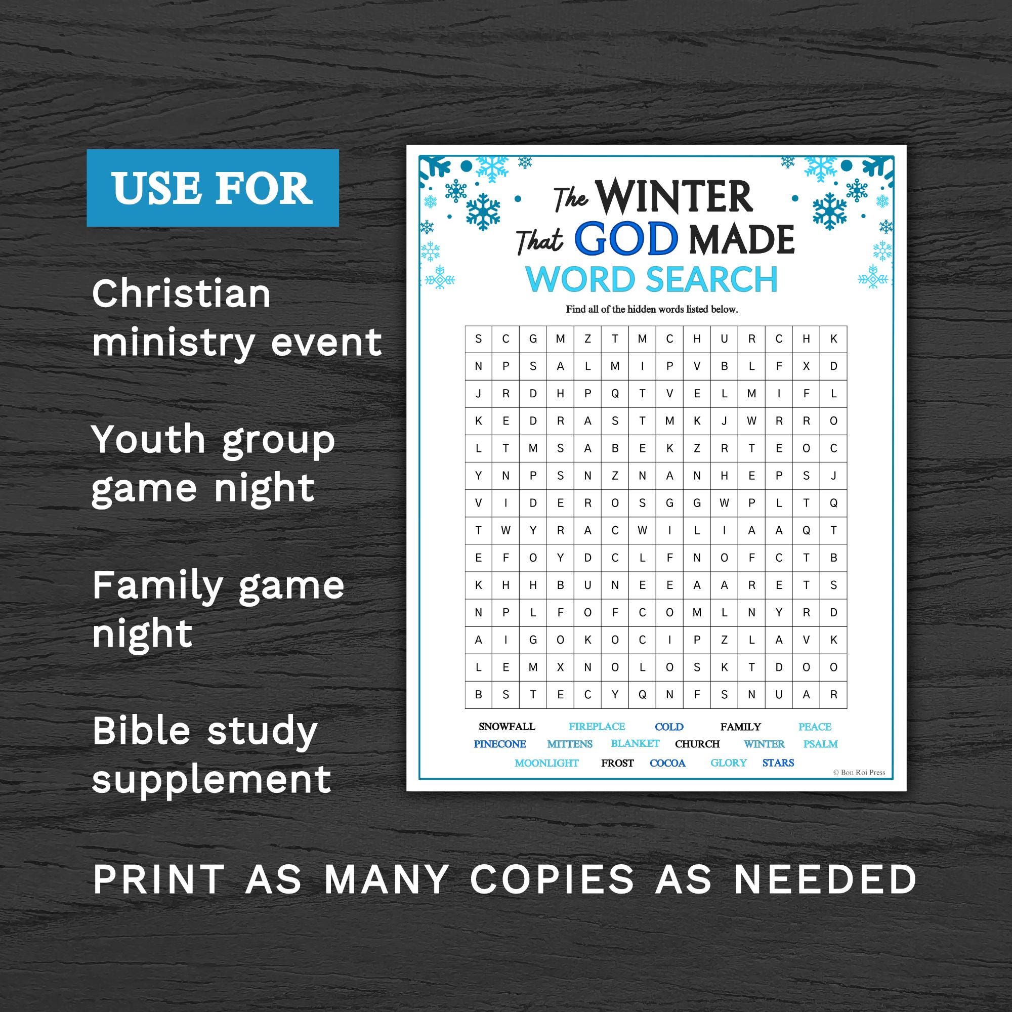 The Winter That God Made Word Search Game | Printable for Church Kids ...