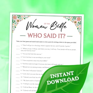 Women of the Bible Who Said It Game | Printable For Church Teens Adults, Sunday School Bible Activity, Bible Game For Women’s Ministry