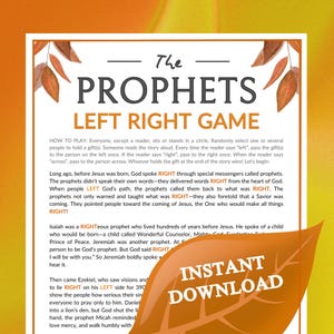 Prophets Left Right Game | Story Printable for Church Kids Adults, Sunday School Homeschooling Ministry Bible  Group Learning Activity