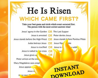 Er ist auferstanden, der zuerst kam Spiel | Ostern Auferstehung Christian Printable für Kirche Sonntag Schule Bibel Gruppe Lernaktivität