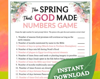 Frühlingsgott Gemacht Zahlenspiel | Druckbare für Kirche Kinder Teenager Erwachsene, Sonntag Schule Dienst Familiengruppe Aktivität