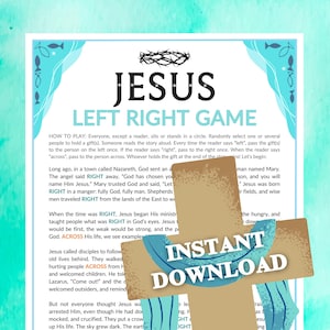 Juego de Jesús de izquierda a derecha / Imprimible para iglesia, niños, adolescentes y adultos, escuela dominical, ministerio cristiano, actividad de aprendizaje bíblico grupal