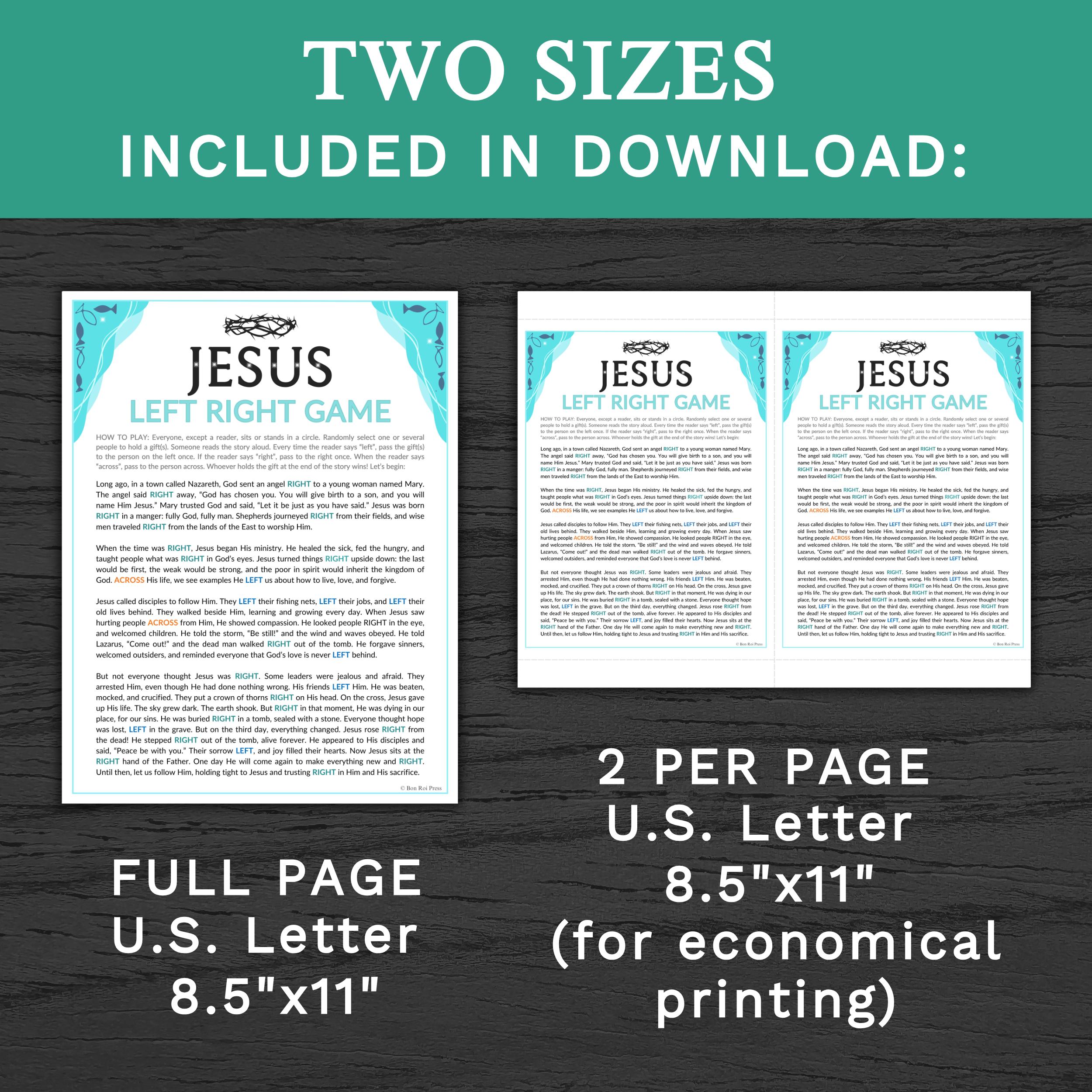 Jesus Left Right Game | Printable for Church, Kids Teens Adults, Sunday ...