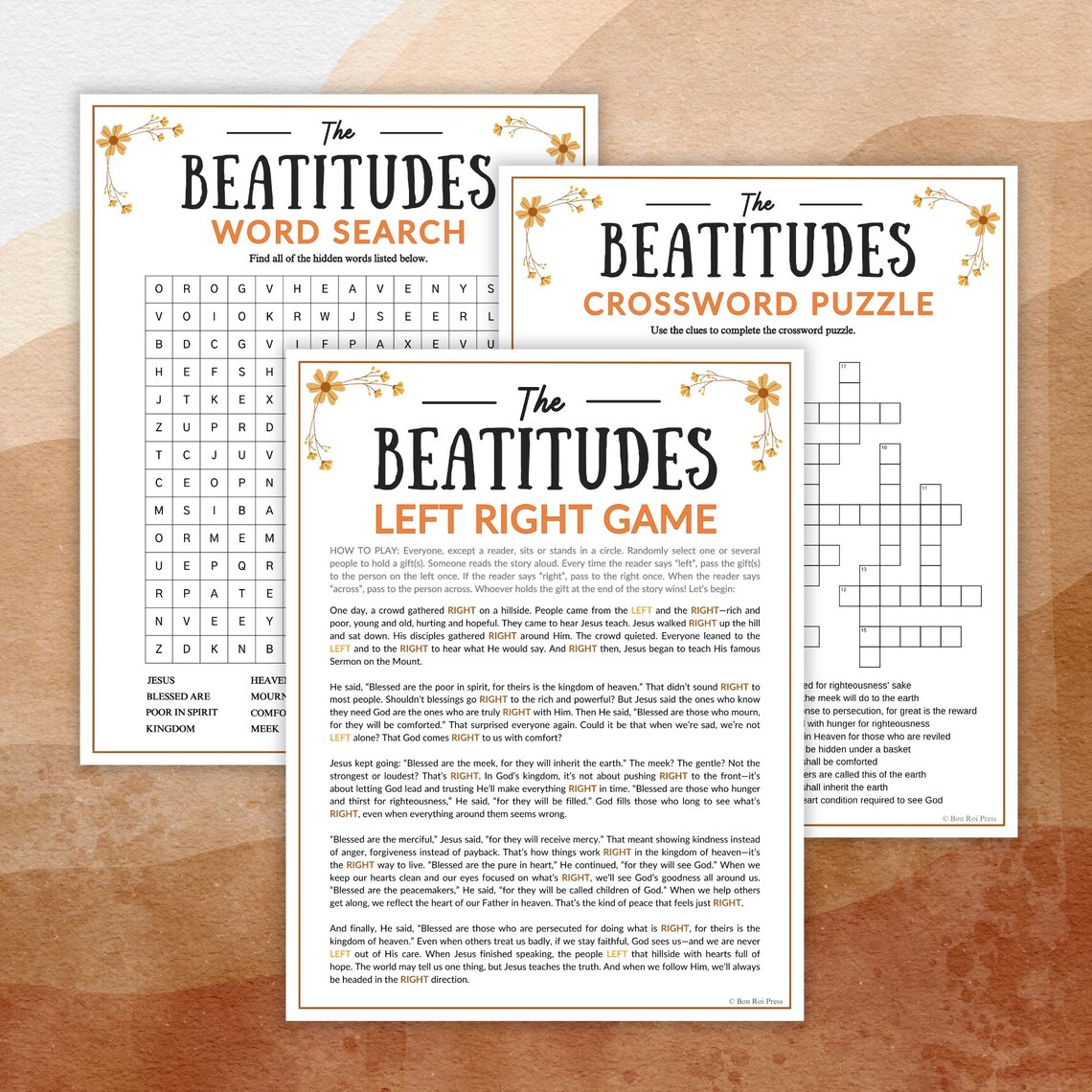 The Beatitudes Games BUNDLE | Learn About Jesus' Sermon on the Mount 3 ...