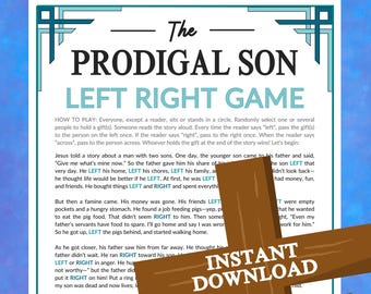 Prodigal Son Left Right Game | Jesus' Parable Printable for Church Kids Teens Adults, Ministry Bible Sunday School Group Learning Activity