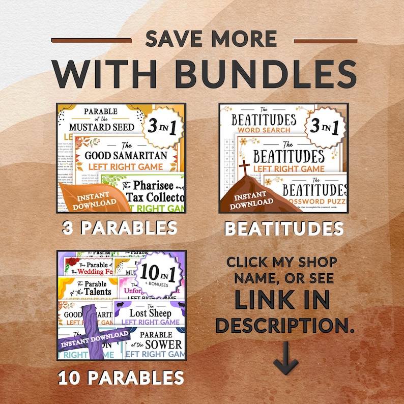 Beatitudes Left Right Game | Jesus' Sermon on the Mount Printable for Church Kids Teens Adults, Bible Sunday School Group Learning Activity image 4