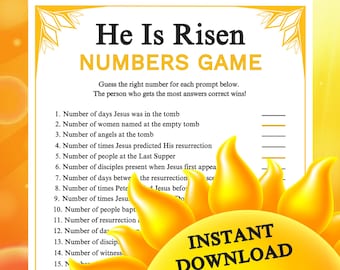 Er ist auferstanden Zahlenspiel | (Errate die) Zahlen Ostern Auferstehung Christian Printable, Kirche Sonntagsschule, Bibelgruppe Lernaktivität