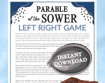 Parable of the Sower Left Right Game | Jesus Scripture Story Printable for Church Kids Teens Adults, Ministry Bible Group Learning Activity