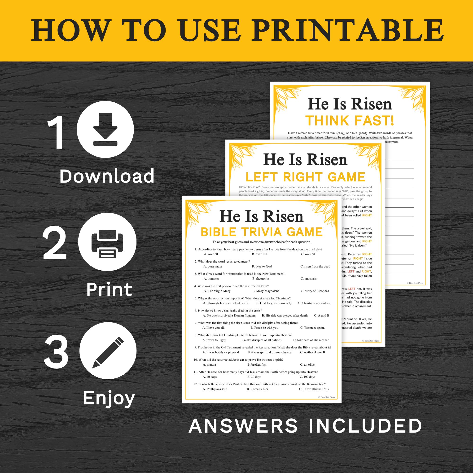 He is Risen Group Games BUNDLE | Easter Resurrection Christian ...