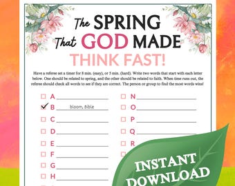 Der Frühling, den Gott zum Nachdenken machte Spiel | Druckbare für Kirche Kinder Teenager Erwachsene, Sonntag Schule Dienst Familiengruppe Aktivität