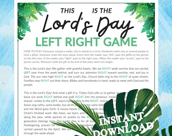 Herren Tag Links Rechts Spiel | Sabbat, Auferstehung Sonntags Anbetung für Kirche Kinder Teenager Erwachsene, Dienst Familiengruppe Aktivität
