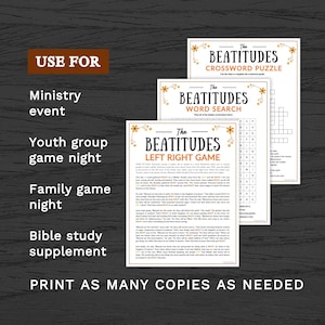 The Beatitudes Games BUNDLE | Learn About Jesus' Sermon on the Mount 3 ...