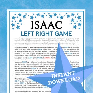 Isaac Left Right Game | Patriarch Father of the Bible Printable for Kids Teens Adults, Christian Ministry Bible Group Learning Activity