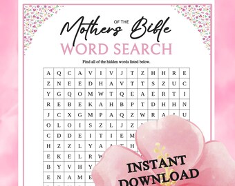 Mothers of the Bible Word Search Game | Moms of Scripture Printable for Christians, Ministry Bible Games Church Activity