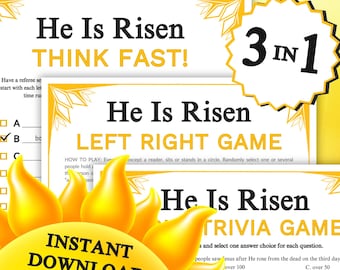 Er ist auferstanden Gruppenspiele BUNDLE | Ostern Auferstehung Christian Printable für Kirche Sonntag Schule Bibelgruppe Lernaktivitäten