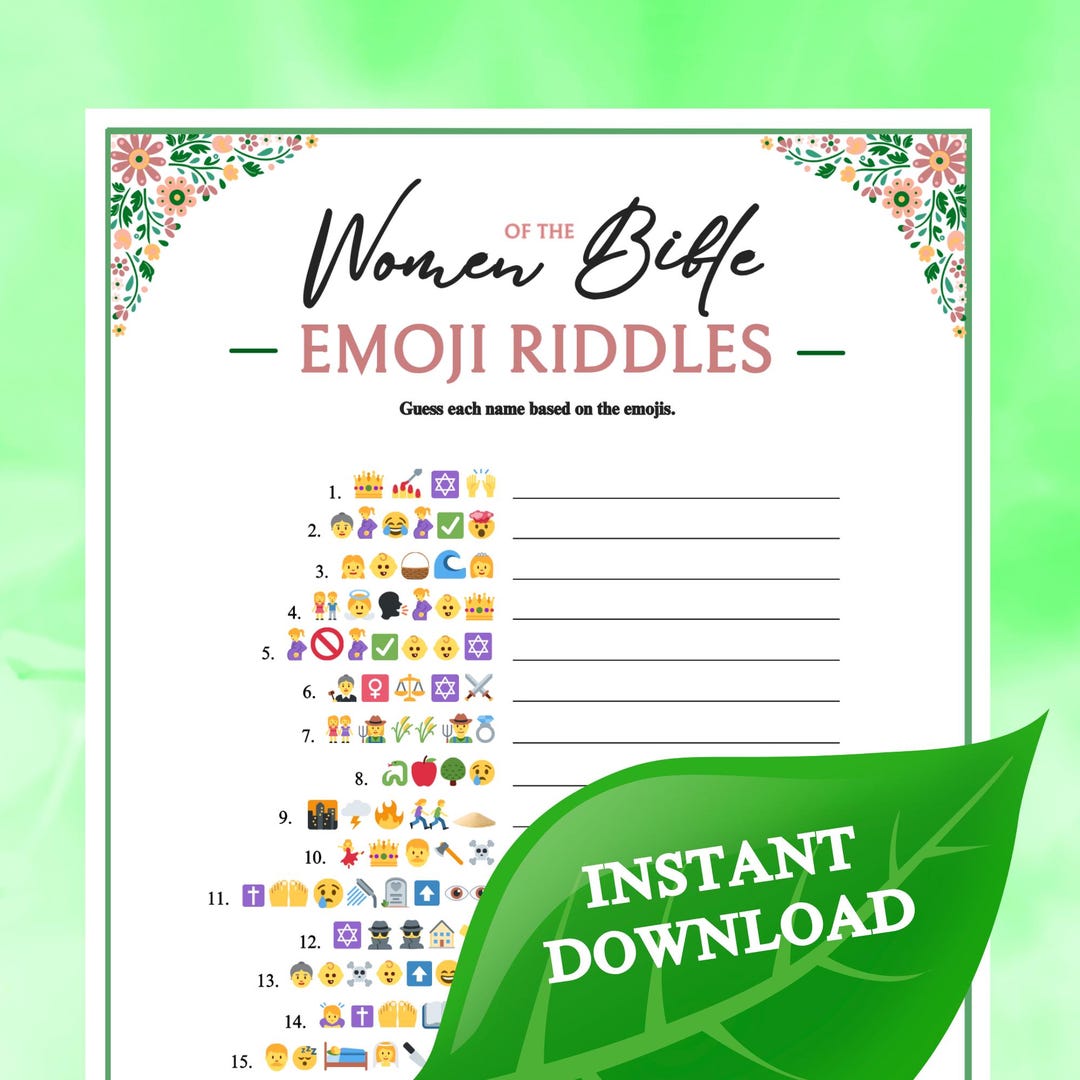 Women of the Bible Emoji Riddles Game | Printable Game for Church Kids ...