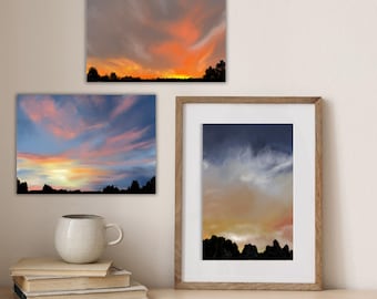 Kansas zonsondergang kunstafdruk | Midwestenlandschap (digitale download)