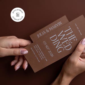 Fold-Out Wedding Invitation Template (Tri-Fold Style), Kirigami Photo Invite, Printed invitation